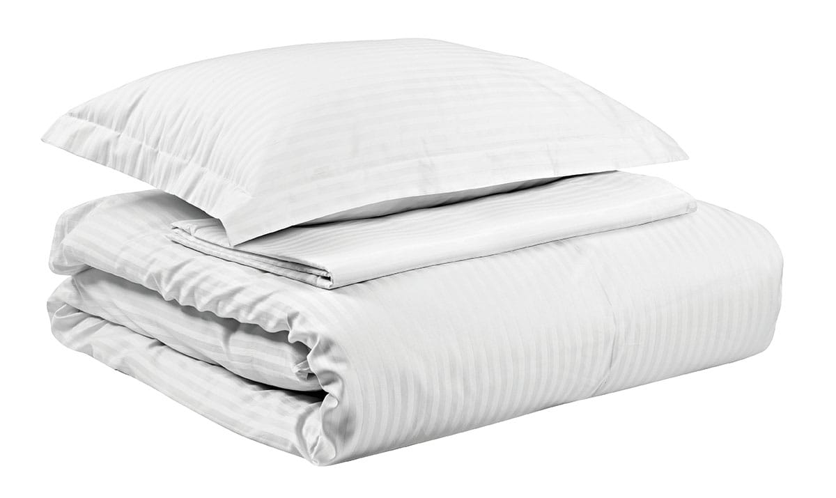 Beauty Home Παπλωματοθήκη ξενοδοχείου king size Ribbon Art Ε1238 230TC Satin Stripe Percal Pennie 70%Cot-30%Pol 270x250 Λευκό - Image 2