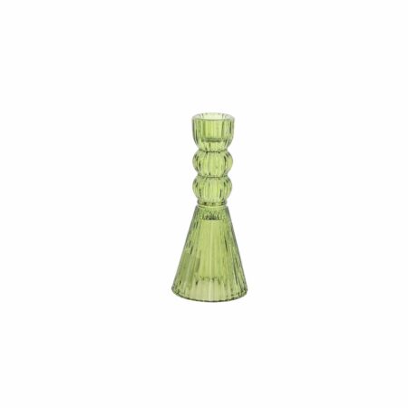 Beauty Home Κηροπήγιο γυάλινο Noah – Λαδί Ø6,5x15cm