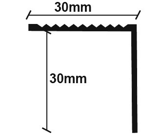 ΠΡΟΦΙΛ LAMINATE ΓΩΝΙΑ  ΑΣΗΜΙ  30Χ30Χ2750mm NewPlan