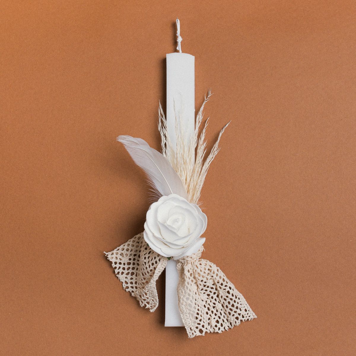 Beauty Home ΛΑΜΠΑΔΑ 33cm ΤΡΙΝΤΑΦΥΛΛΟ ΜΕ ΦΤΕΡΑ ΛΕΥΚΟ ΣΕ ΣΥΣΚΕΥΑΣΙΑ ΔΩΡΟΥ - Image 4