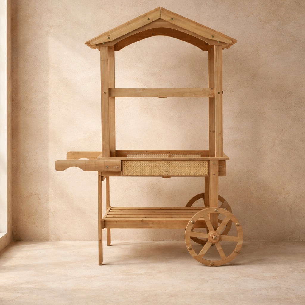 Beauty Home Ξύλiνη Καρότσα Alfonse 148 x 108 x 46 CM - Image 3