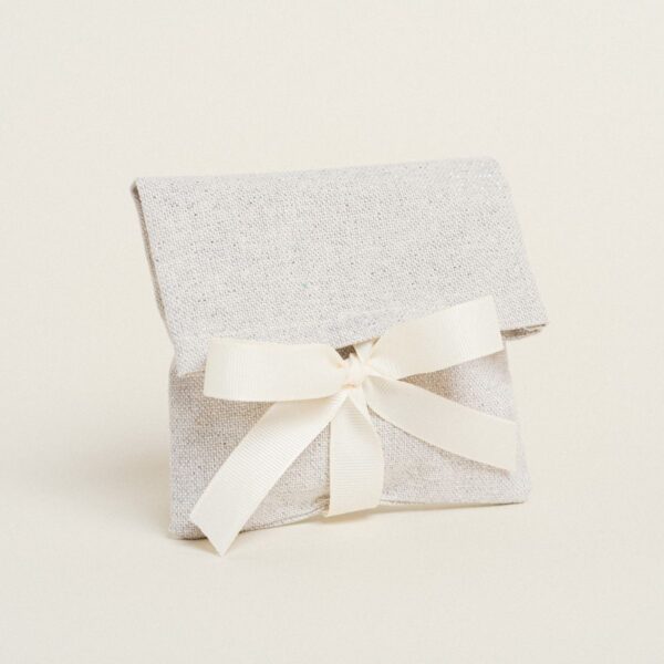 Beauty Home ΠΟΥΓΚΙ ΜΕ ΚΟΡΔΕΛΑ 12 x 17 cm ΓΚΡΙ ΑΣΗΜΙ LUREX