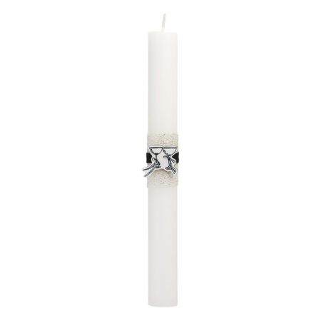 Beauty Home ΛΑΜΠΑΔΑ ΛΕΥΚΗ 25cm ΞΥΛΙΝΟ ΣΤΟΙΧΕΙΟ ΠΟΤΗΡΙΑ
