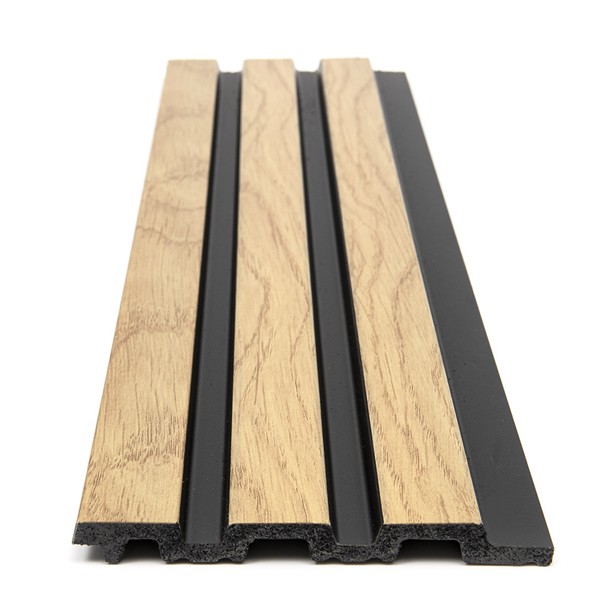 PS PANEL ΜΕ 3D ΠΗΧΑΚΙΑ F4 PIANO 12/122/2900mm NAT.OAK/BLACK NewPlan - Image 2