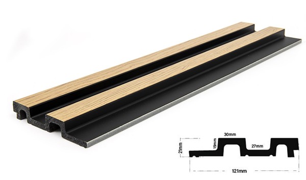 PS PANEL ΜΕ 3D ΠΗΧΑΚΙΑ F4 RESIDENCE 21/122 mm NAT.OAK/BLACK NewPlan - Image 3