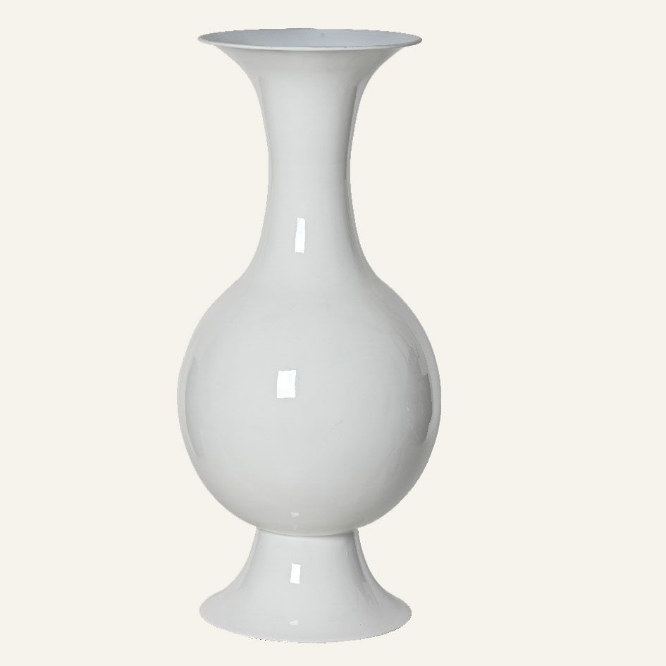 Beauty Home Μεταλλικό Βάζο Λευκό 77 x 39 cm - Image 2