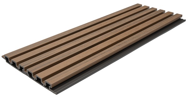 WPC PANEL 2ης ΓΕΝΙΑΣ ΜΕ 3D ΠΗΧΑΚΙΑ 25/147.5mm TEAK 5510 NewPlan - Image 2