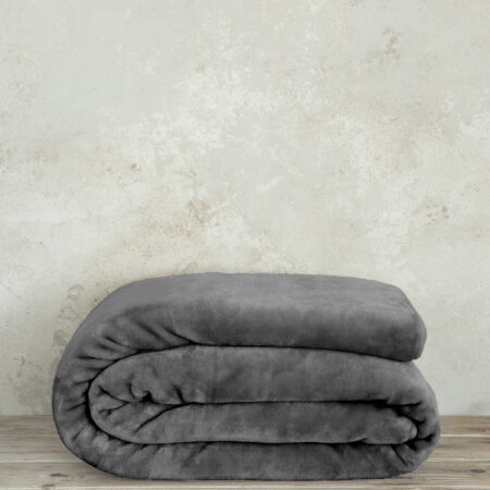 Κουβέρτα Βελουτέ Ημίδιπλη 180x220 Coperta - Dark Gray