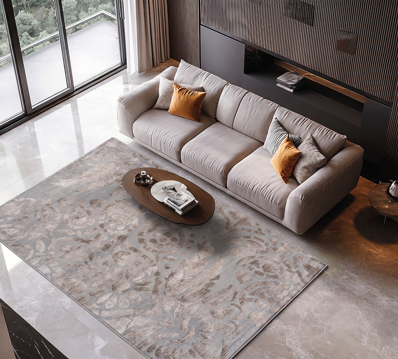 Beauty Home Σετ Κρεβατοκάμαρας 3τμχ Zenia Art 9444 (67x140+67x140+67x220) Μπεζ,Γκρι - Image 2