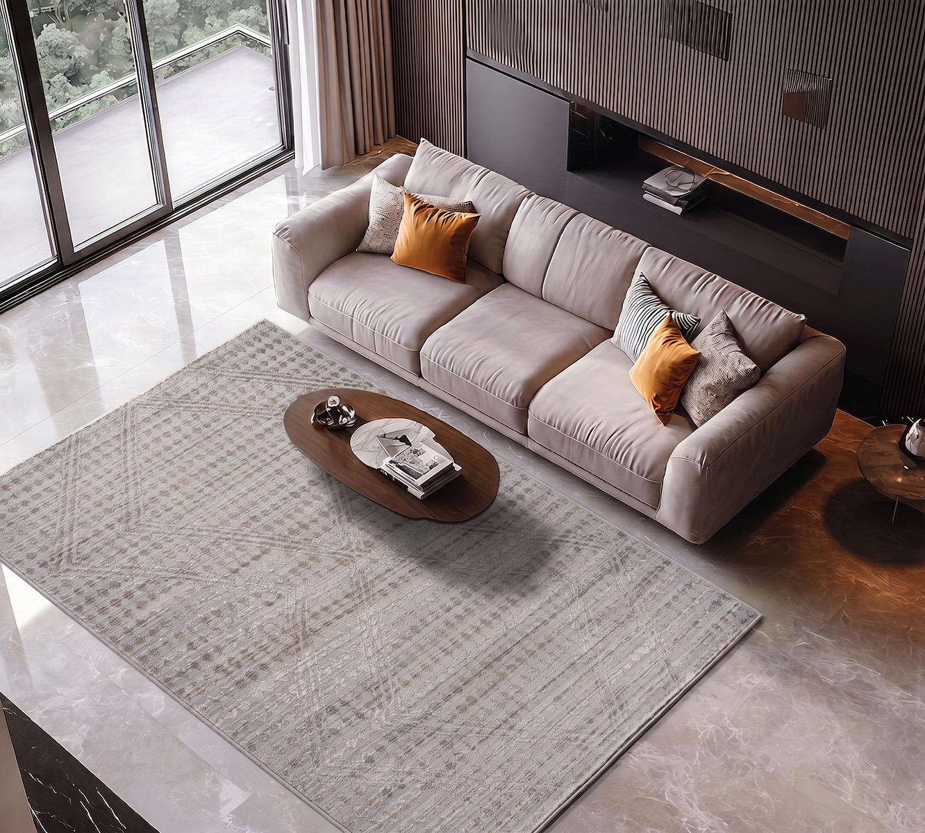 Beauty Home Σετ Κρεβατοκάμαρας 3τμχ Zenia Art 9445 (67x140+67x140+67x220) Μπεζ,Γκρι - Image 2